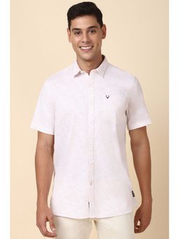 Allen Solly - Men Pink Custom Fit Printed Half Sleeves Casual Shirt