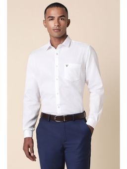Allen Solly - Men White Slim Fit Solid Full Sleeves Formal Shirt