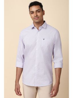 Allen Solly - Men White Slim Fit Checks Full Sleeves Casual Shirt