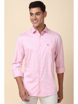Allen Solly - Men Pink Slim Fit Printed Full Sleeves Casual Shirt