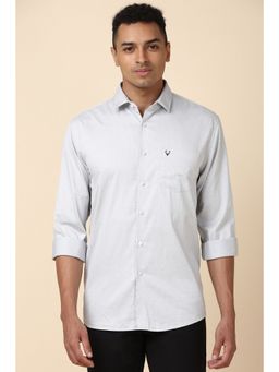 Allen Solly - Men Grey Slim Fit Printed Full Sleeves Casual Shirt