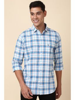 Allen Solly - Men Blue Slim Fit Checks Full Sleeves Casual Shirt