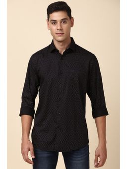Allen Solly - Men Black Slim Fit Printed Full Sleeves Casual Shirt