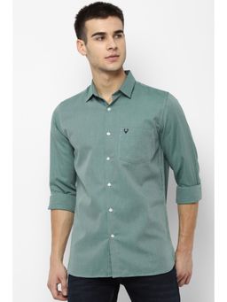 Allen Solly - Men Green Sport Fit Textured Full Sleeves Casual Shirt