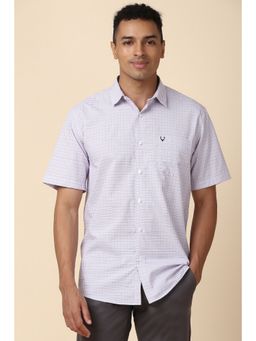 Allen Solly - Men White Slim Fit Checks Half Sleeves Casual Shirt