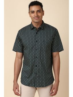 Allen Solly - Men Green Slim Fit Printed Half Sleeves Casual Shirt