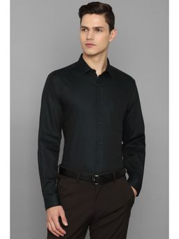 Louis Philippe - Men Black Slim Fit Solid Full Sleeves Formal Shirt
