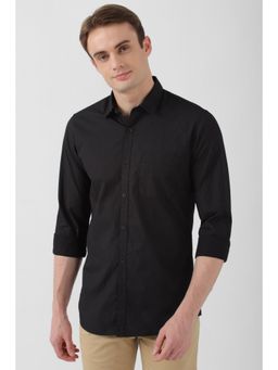 Peter England - Men Black Slim Fit Printed Casual Shirt