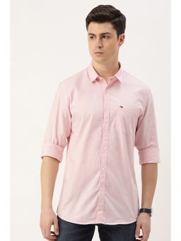 Peter England - Men Pink Slim Fit Solid Full Sleeves Casual Shirt