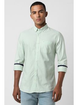 Peter England - Men Green Slim Fit Solid Casual Shirt