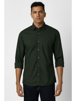 Peter England - Men Green Slim Fit Printed Casual Shirt