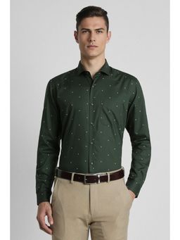Peter England - Men Green Regular Fit Full Sleeves Formal Shirt