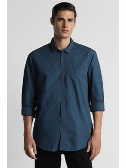 Peter England - Men Blue Slim Fit Dots Casual Shirt