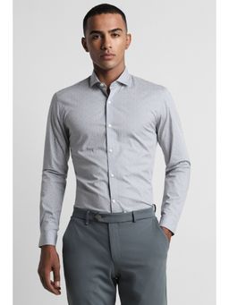 Peter England - Men Grey Super Slim Fit Formal Shirt