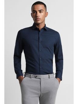 Peter England - Men Navy Super Slim Fit Formal Shirt