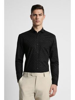 Peter England - Men Black Super Slim Fit Formal Full Sleeves Formal Shirt