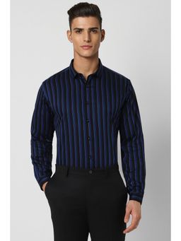 Van Heusen - Men Blue Slim Fit Stripe Full Sleeves Formal Shirt