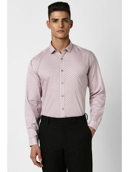 Van Heusen - Men Pink Slim Fit Printed Full Sleeves Formal Shirt