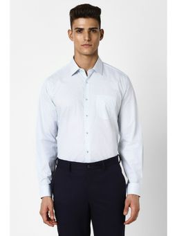 Van Heusen - Men Blue Regular Fit Printed Full Sleeves Formal Shirt