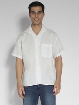 American Eagle - Men White Button-Up Poolside Casual Shirt