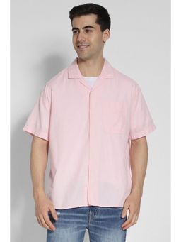 American Eagle - Men Pink Tropical Button-Up Poolside Casual Shirt