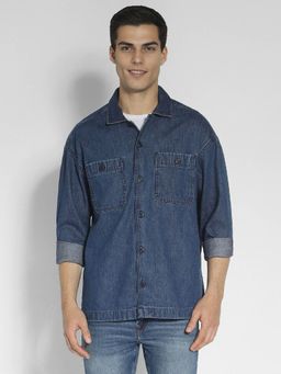 American Eagle - Men Blue Mechanic Casual Shirt