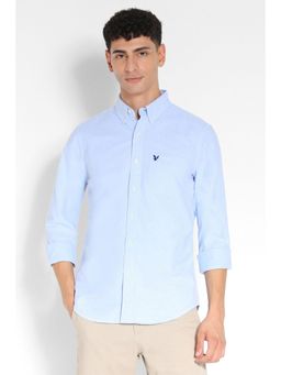 American Eagle - Men Blue Slim Fit Flex Oxford Button-Up Casual Shirt