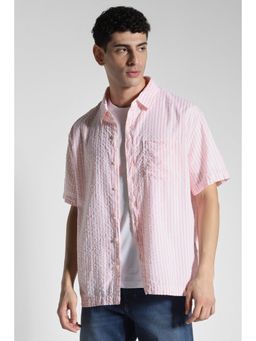 American Eagle - Men Pink Button-Up Poolside Casual Shirt