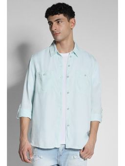 American Eagle - Men Blue Full-Sleeve Button-Up Casual Shirt