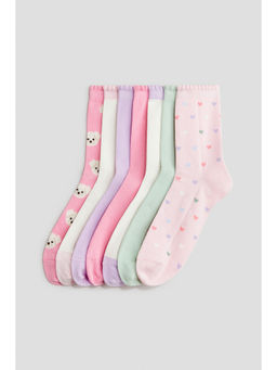 H&M - Girls Multi-Color 7-Pack Socks