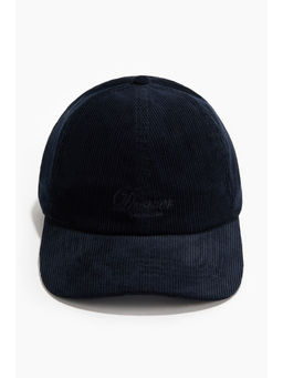 H&M - Men Navy Blue Motif-detail cotton twill cap