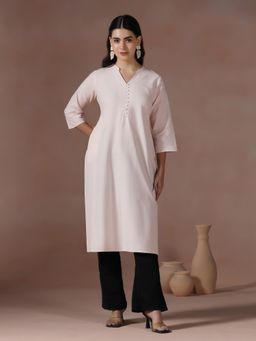Shree - Women Cotton Pink Solid Kurta