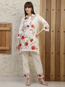 BERRYLICIOUS - Cream Placement Embroidered Co-Ord Set