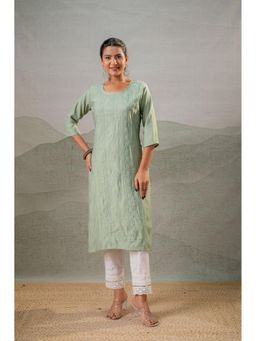 Juniper - Pista Green Embroidered Kurta