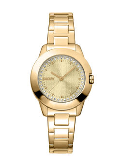 DKNY - Park Ave Logo Analog Champagne Round Dial Womens Watch - DK1L021M0055