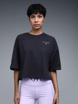 Puma - X Hyrox World Women's Cropped Oversized Grey T-Shirt