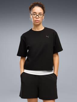 Puma - Essentials Elevated Women's Relaxed Black T-Shirt
