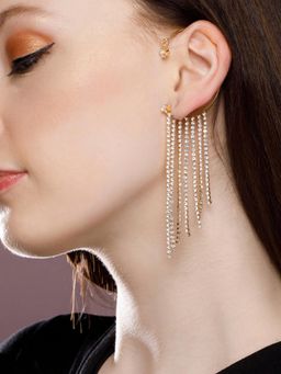 OOMPH - Pair Of Crystal Chandelier Ear Cuff Earrings for Women