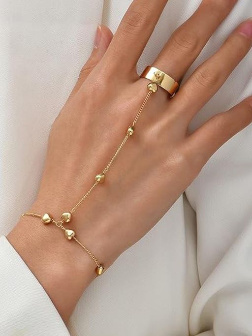 OOMPH Delicate Bracelet with Ring Hand Thong / Hand Harness Heart Motif