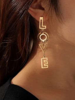 OOMPH - Love Alphabets Long Party Statement Fashion Drop Earrings