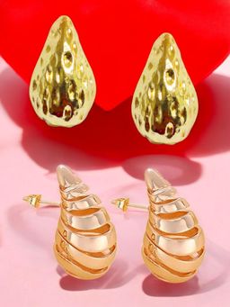 OOMPH - Waterdrop Fashion Drop Earrings Bold Gold Look (Pack of 2)