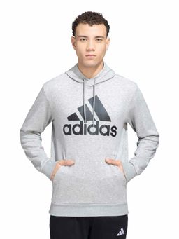 adidas - Grey Cotton Full Sleeves Training Hoodie