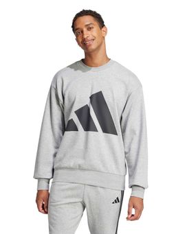 adidas - Grey Cotton Full Sleeves Training Sweatshirt