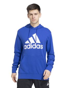 adidas - Blue Cotton Full Sleeves Training Hoodie