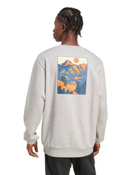 adidas - Grey Cotton Full Sleeves Training Sweatshirt