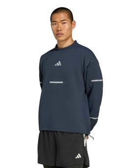 adidas - Navy Blue Polyester Full Sleeves Training Sweatshirt