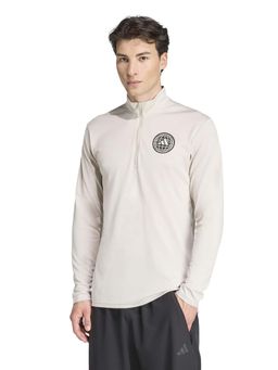 adidas - Beige Polyester Full Sleeves Training Sweatshirt
