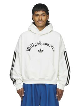 adidas Originals - White Cotton Full Sleeves Training Hoodie