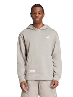 adidas - Grey Cotton Full Sleeves Training Hoodie