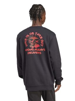 adidas - Black Cotton Full Sleeves Training Sweatshirt